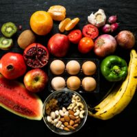 yellow banana red apple and yellow banana fruit