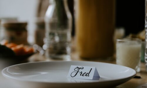 white ceramic plate with i love you print